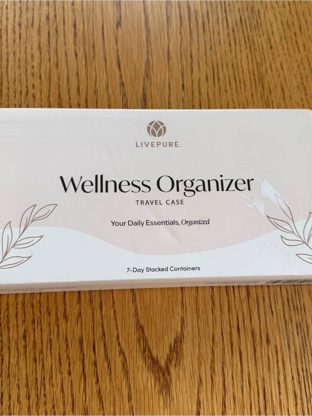 LivePure Wellness Organizer Travel Case - Cream & White